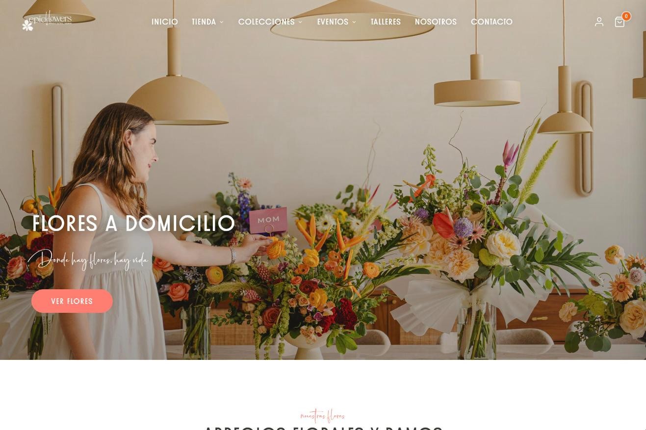 Sitio web de Epicflowers diseñado por Iguana Web