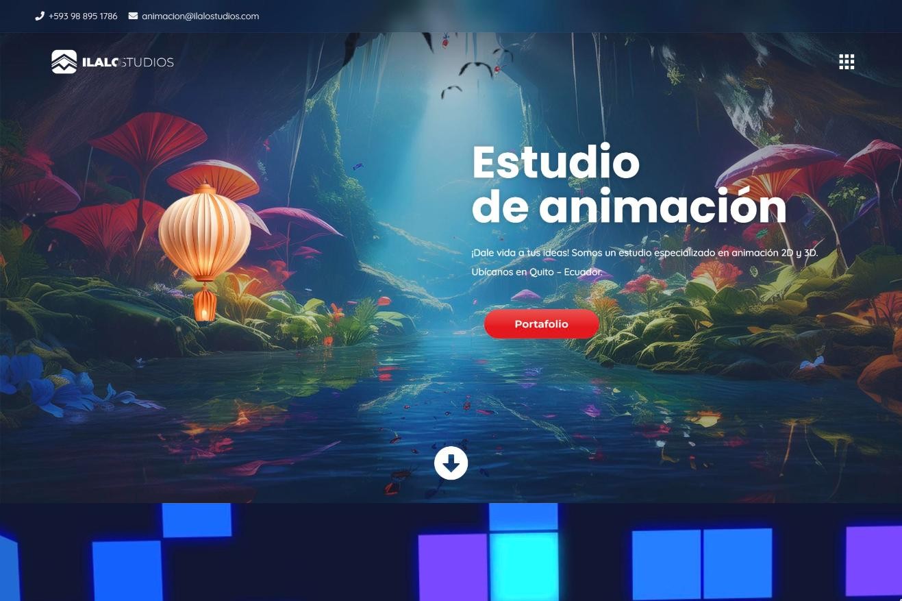 Sitio web de Ilalo Studios diseñado por Iguana Web
