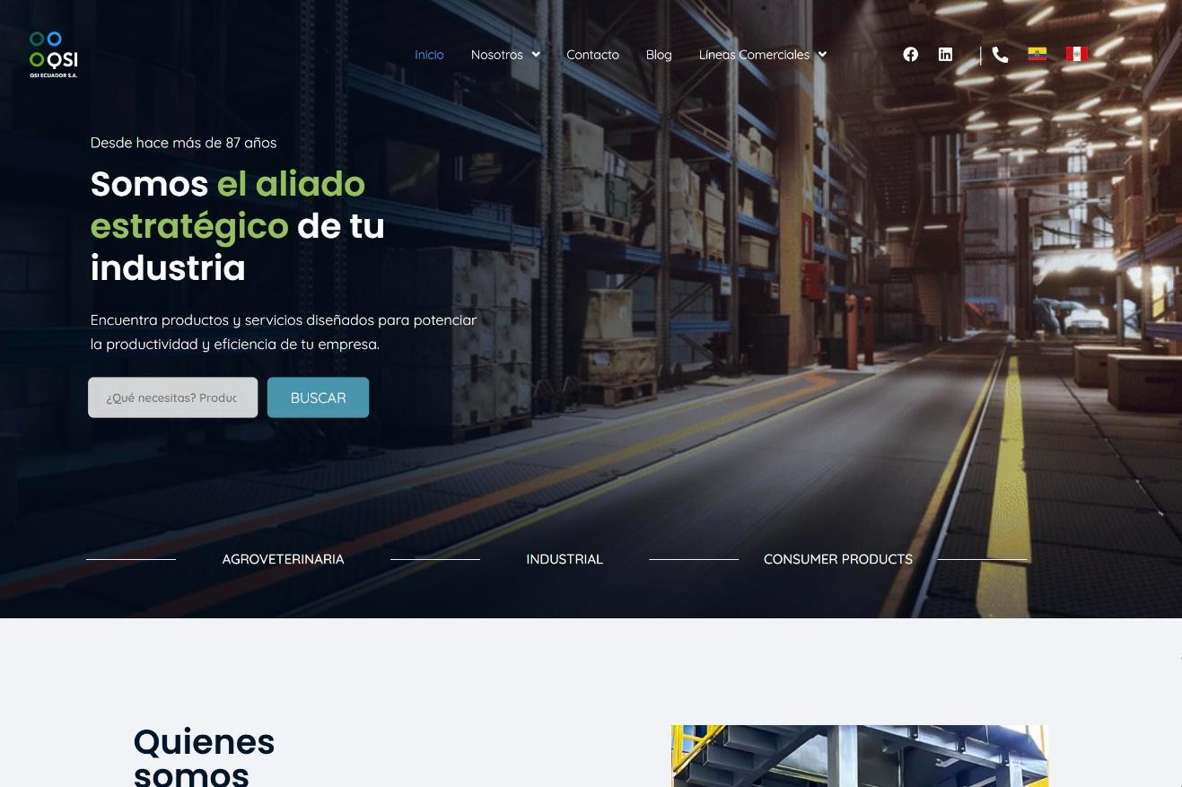 Sitio web de QSI Ecuador diseñado por Iguana Web